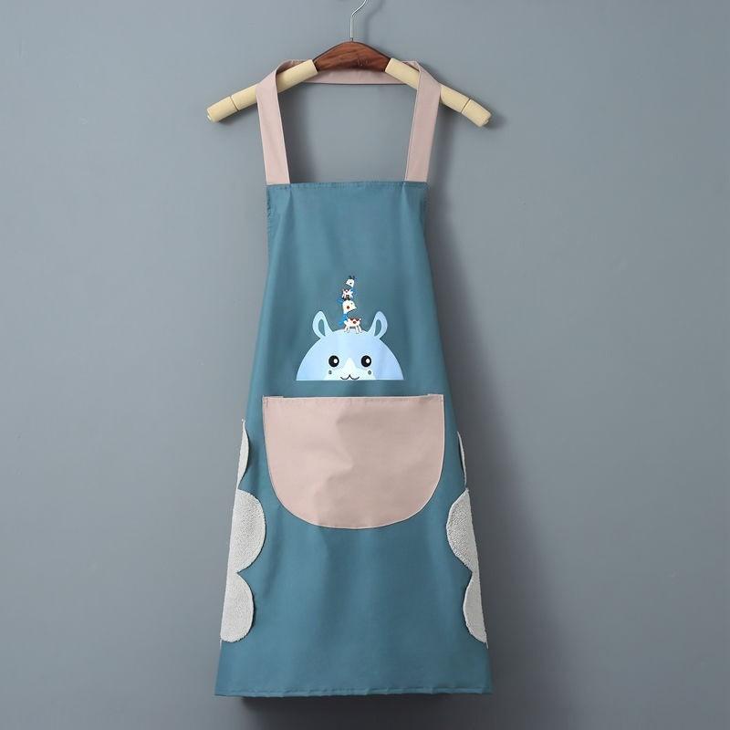 Household Hand Erasable Kitchen Stir Fry Waterproof And Oil Proof Apron, Men'S And Women'S Fashionable Cooking Waist Wrap Adult Work Clothes