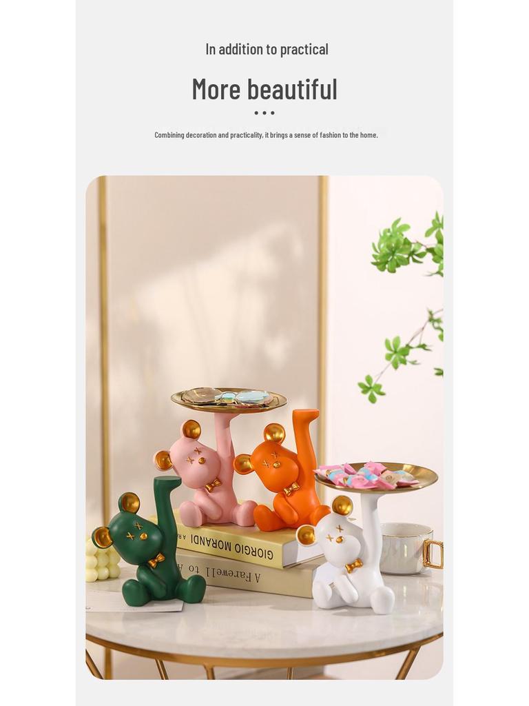 Hani Light Luxury Bear Key Tray for Living Room or Office