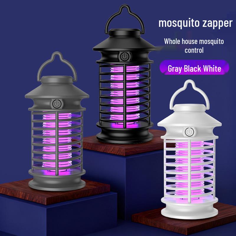 USB Rechargeable Mosquito Killer Lamp: Wall-Mounted or Portable, Indoor & Outdoor Use, Purple Light Repellent.