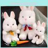 Rabbit Tie Bow Plush Toy Cartoon Stuffed Animal Doll Cute Kids Birthday Gift