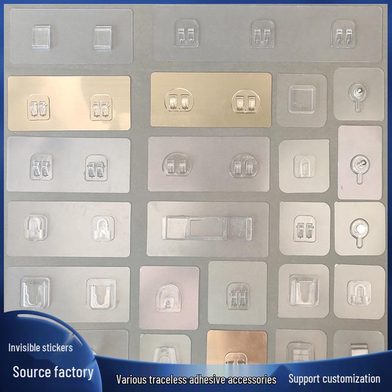 Transparent Acrylic Strong Adhesive Hook Sticker Shelf - No-Punch, Traceless Brushed Buckle