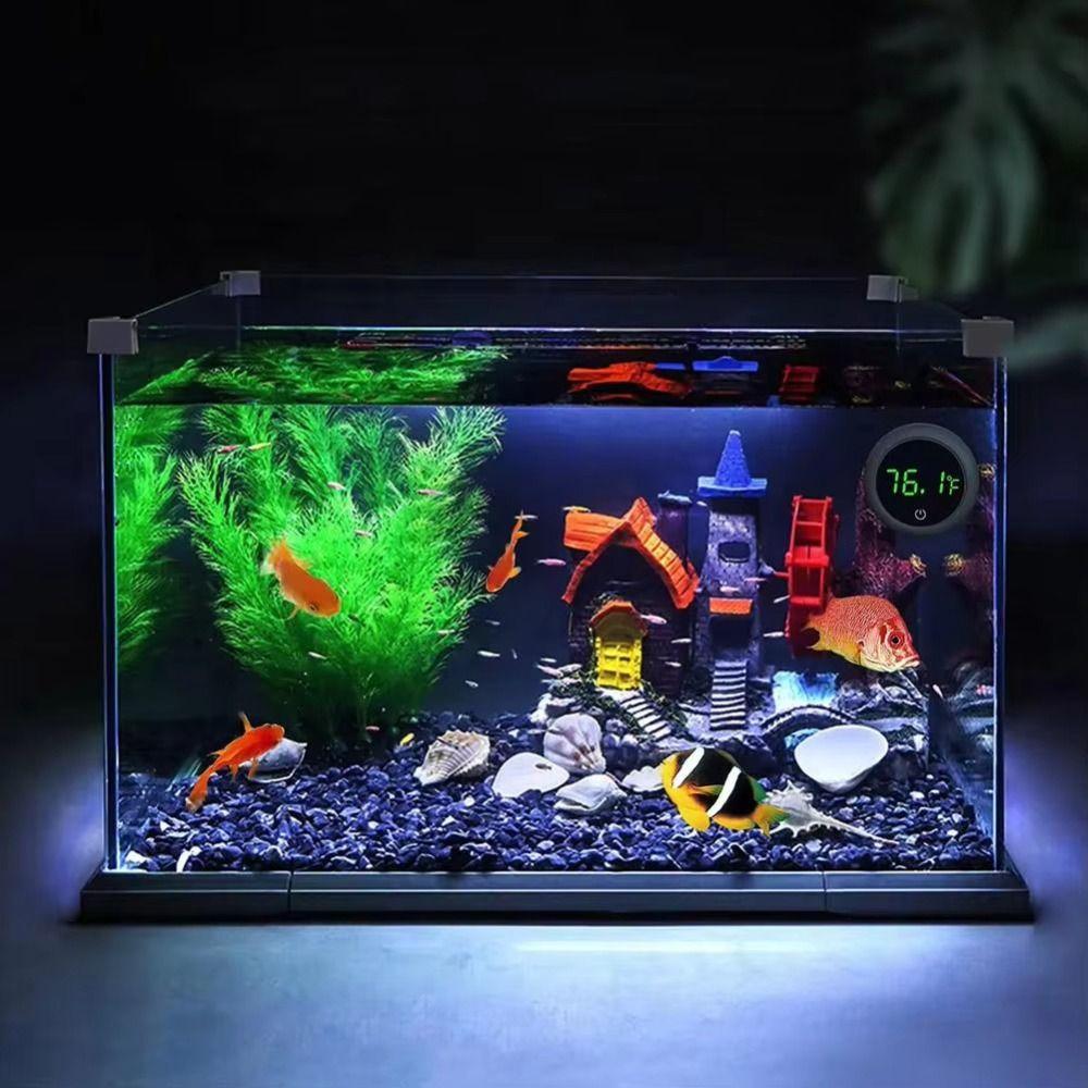 Cordless Fish Tank Thermometer Self-Adhesive Temperature Control Meter  Reptile Tank