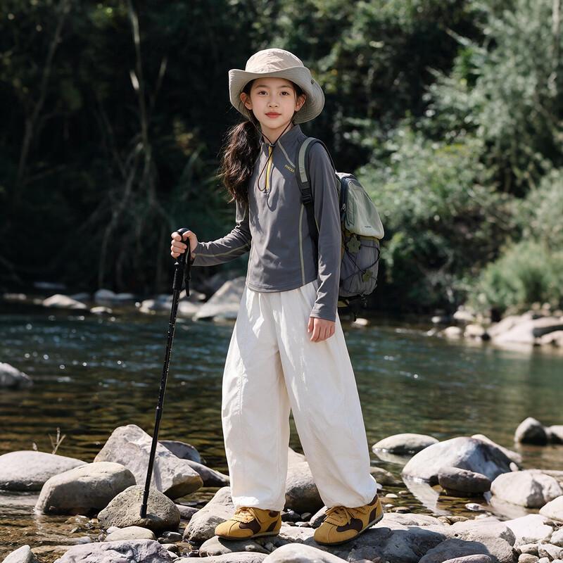 Girls' Long-Sleeve Breathable Quick-Dry Sporty Mock-Neck Top