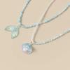 Blue Beaded Beaded Necklace Starfish Shell Starfish Choker Premium Shell Necklace  Daily Wear