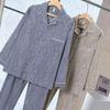 Dragon Pavilion Four Seasons Men's Pajama Set: Imitation Cotton Lycra Cardigan with Turn-Down Collar and Long Sleeves.