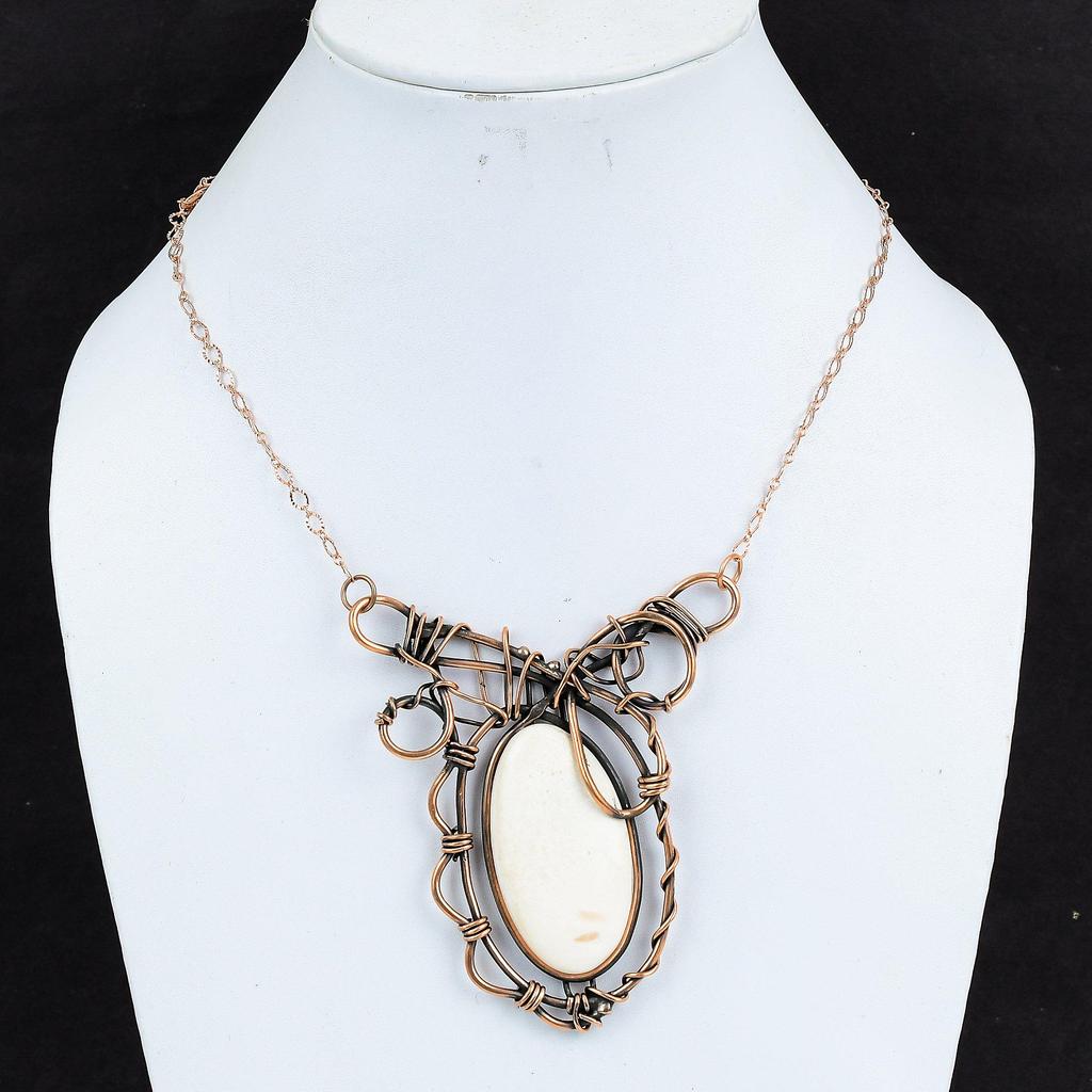 Scolecite Necklace Copper Wire Wrapped Necklace Adjustable Chain Necklace Decent Copper Jewelry Handmade Necklace Wire Wrap Gemstone Jewelry