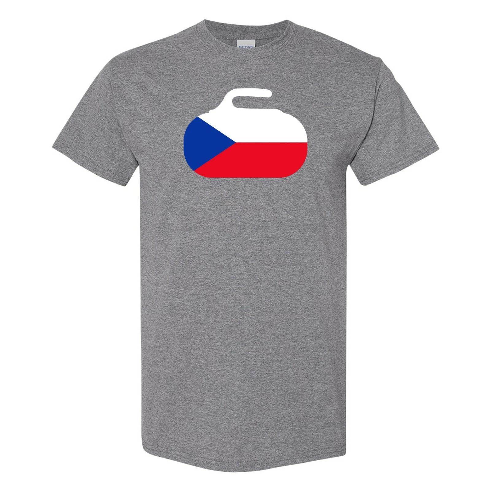 Czech Republic Curling Stone - Winter Sports T Shirt - Graphite Heather XL