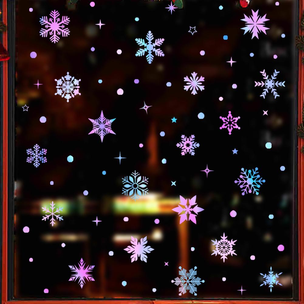 Festive Window Clings Colorful Christmas Decor Christmas Party Decor Easy Application Process Illuminated Decorative Elements