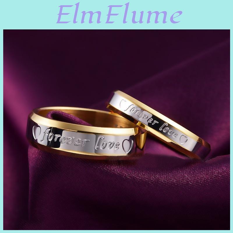 Lettering Stainless Foreverlove Love Steel Ring 46mm Gold And Silver Erotic Couple Jewelry