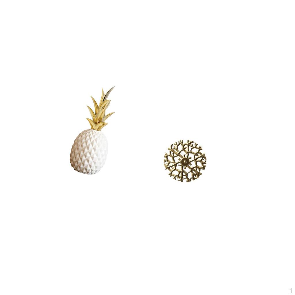 Pineapple Sculpture Ornament for Bedroom Bookshelf Tabletop Metal Wall Art Decorations Rustic Scenic
