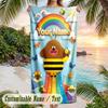 Hey Duggee Beach Towel, Personalized Custom Text, Quick Dry Soft Large Towel For Swimming Pool Travel