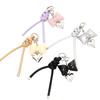 Korean Style Lovely Women Handbag Purse Mobile Phone Straps Charm Decoration Accessories Cute Braided Leather Heart Bow Keychain