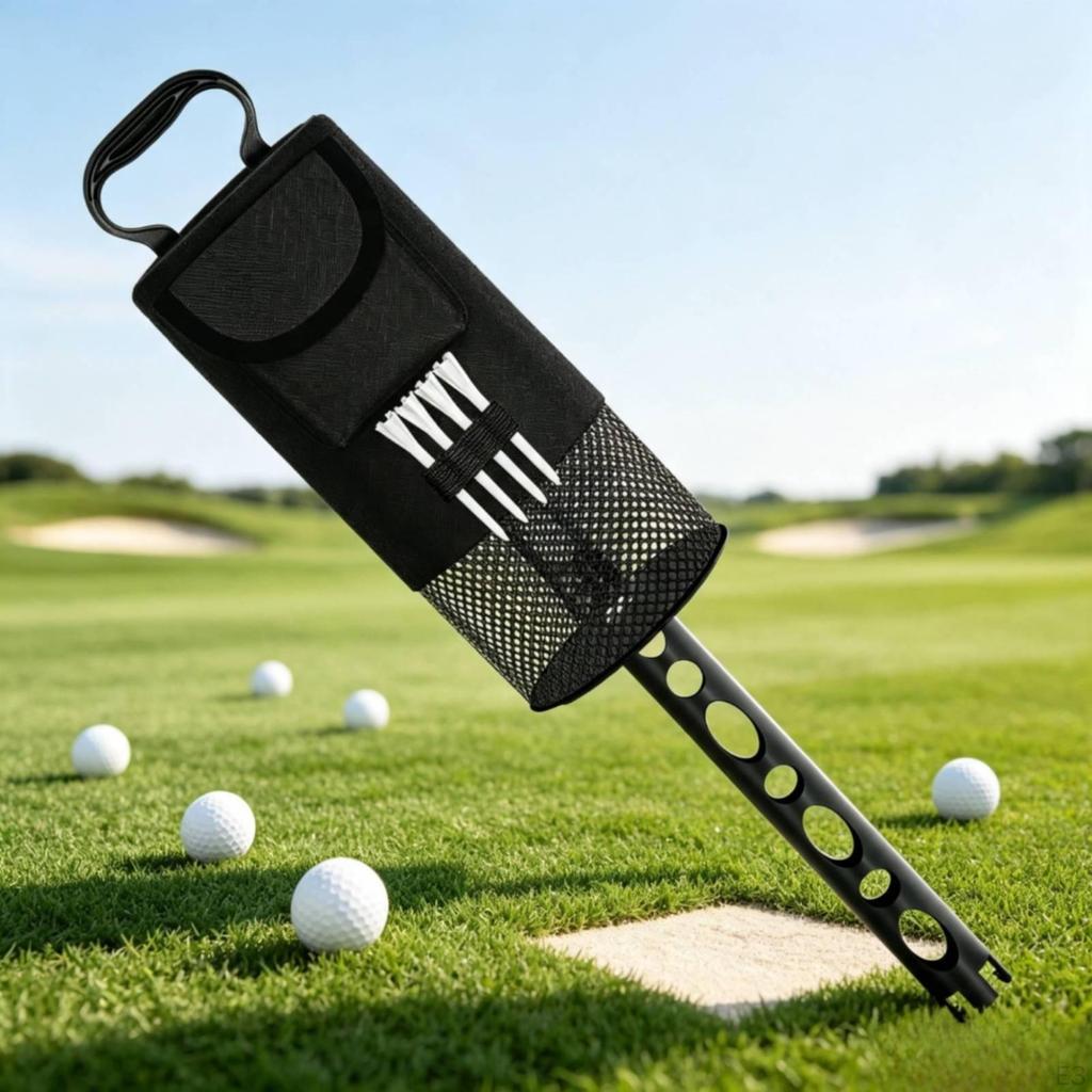 Golf Ball Retriever with Tee Holder Handheld Portable for Golfers, Driving Range