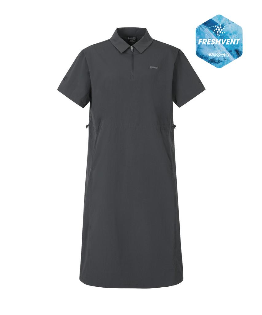 DISCOVERY EXPEDITION Women'S Freshvent Collared Woven Dress (D.Grey)