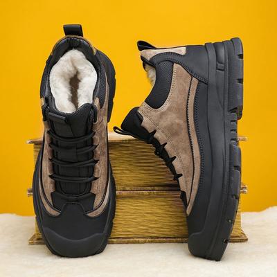 Fashion Winter New Cotton Shoes High Top Shoes Men's Thick Plush Warm Snow Boots Outdoor Waterproof and Cold Proof Warm Cotton Boots