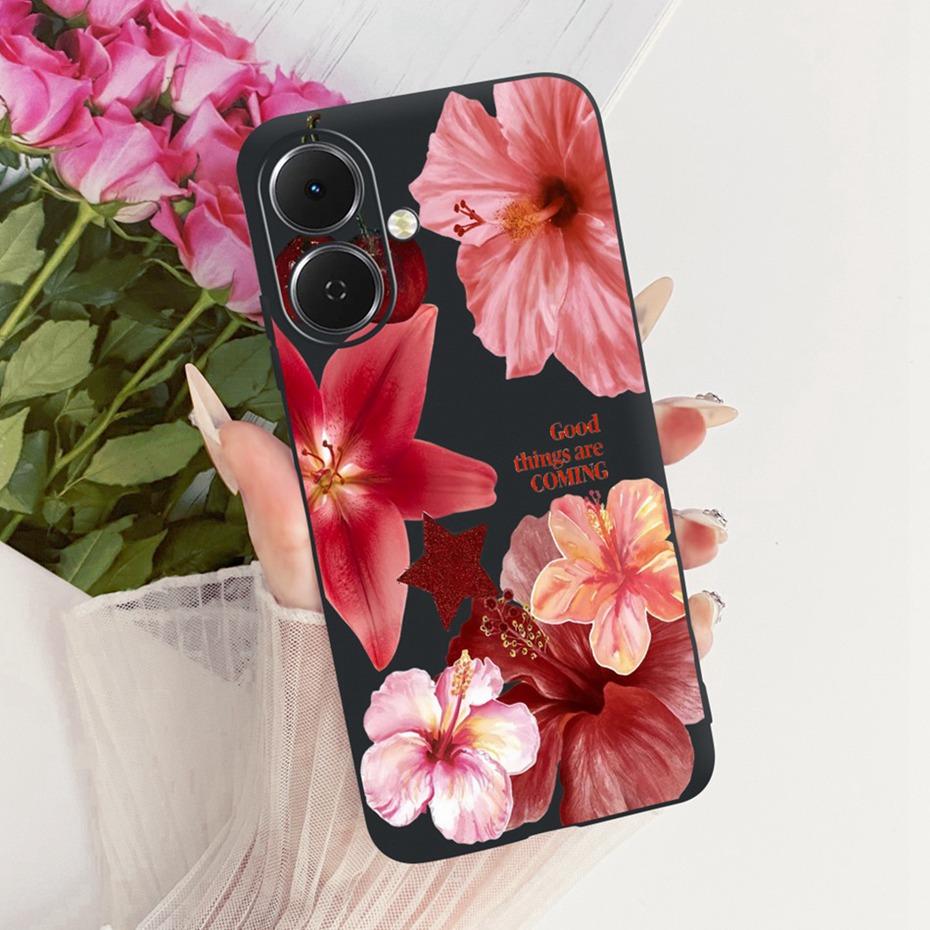 2025 Cute Printing Phone Case For Tecno Spark Go 2 KM4 Black Silicone Soft Cases For Tecno Spark Go2 Covers Bumpers