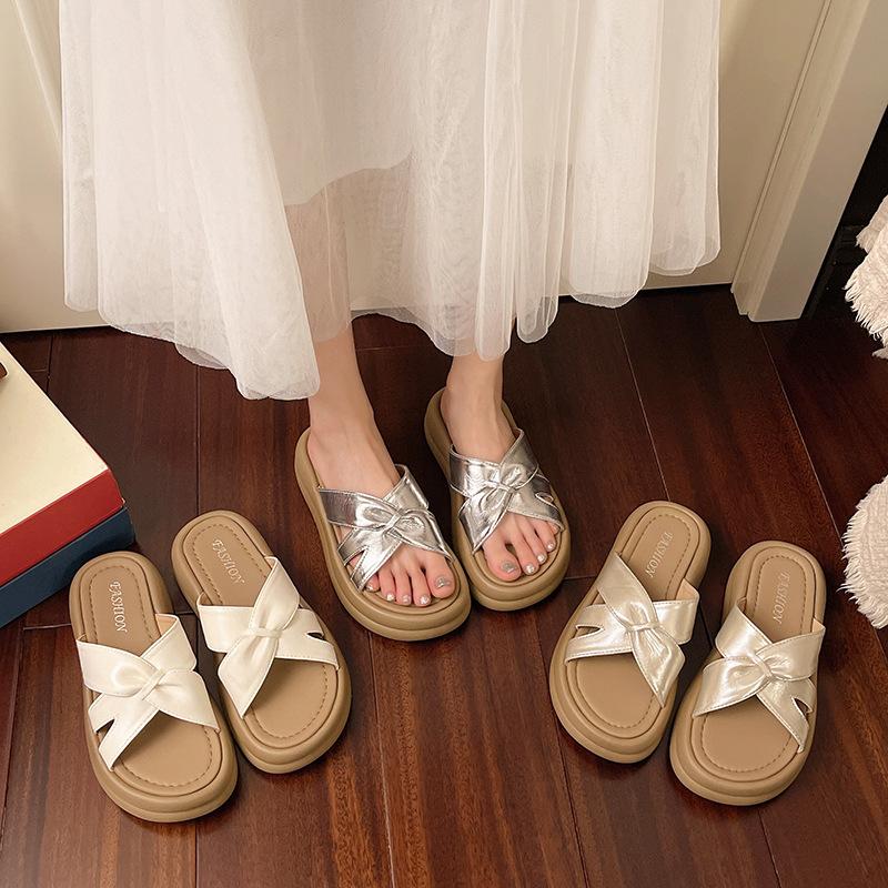Wear Fairy Style with Platform 2025 Cool Slippers Skirt New Female Summer Beach Sandals Fashion One-word Slippers