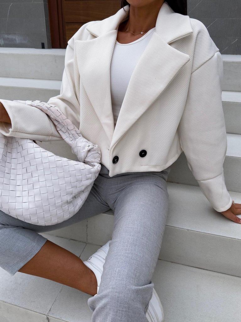 Women's Autumn/Winter 2024 Versatile Suit Collar Wool Jacket