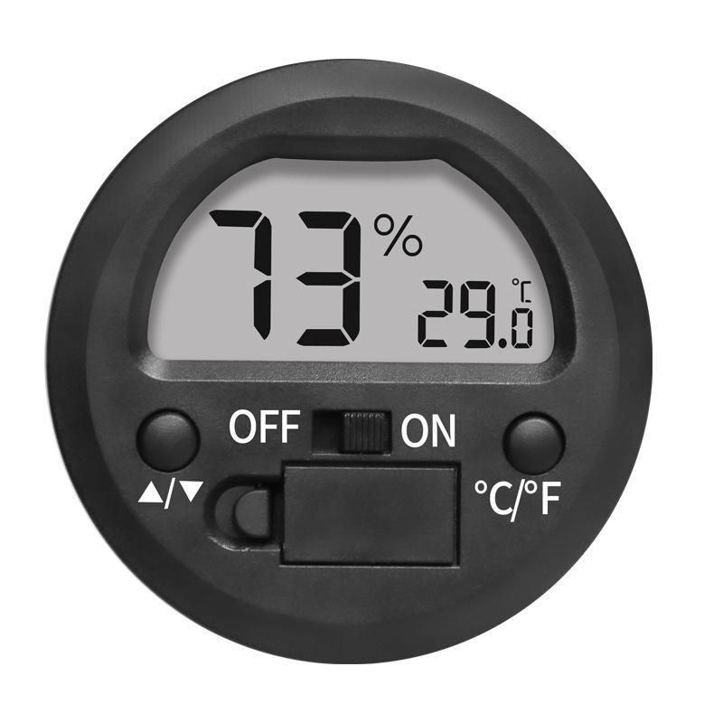 Round Mini Embedded Digital Thermometer Hygrometer Reptile Pet Enclosure Temperature Humidity Monitor
