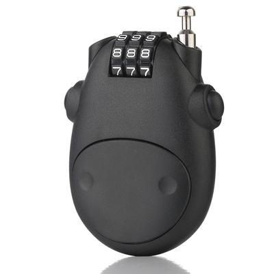 

Cartoon Travel Luggage Lock Telescopic Wire Rope Padlock Multiple Uses Locker 3 Digit Password Lock Bike Motorbike Helmet Locks чёрный