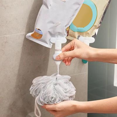 Kancalı Asılabilir Duş Jeli ve Şampuan Sıkma Dispanseri Silikon Duş Jeli Kancası Klipsi Banyo Alan Tasarrufu Sağlayan Yeniden Kullanılabilir