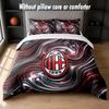 סט מצעים AC Milan עיצוב מיטה 1 ציפה לשמיכה + 2 ציפיות לכריות רך נושם מצעי מיטה לבית