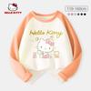 Hello Kitty Girls' Base Layer Shirt Spring 2024 New Children's Long-Sleeved T-Shirt Black Fashionable Stylish Top