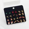 24Pcs Christmas Earrings Set For Women Small Shiny Zircon Xmas Tree Santa Claus Snowflake Earring Party Jewelry Accessories Gift