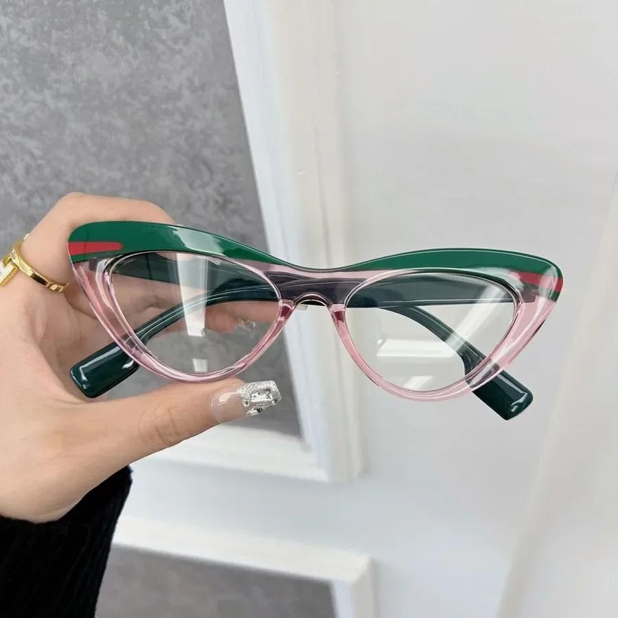 Fashion Trendy Cat Eye Eyeglasses Frames Women Men Transparent Clear Brand Designer Optical Colorful Frame Oculos