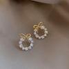 Korean Camellia Stud Earrings Unique White Color Enamel Geometric Personality Women Jewelry Flower Earring