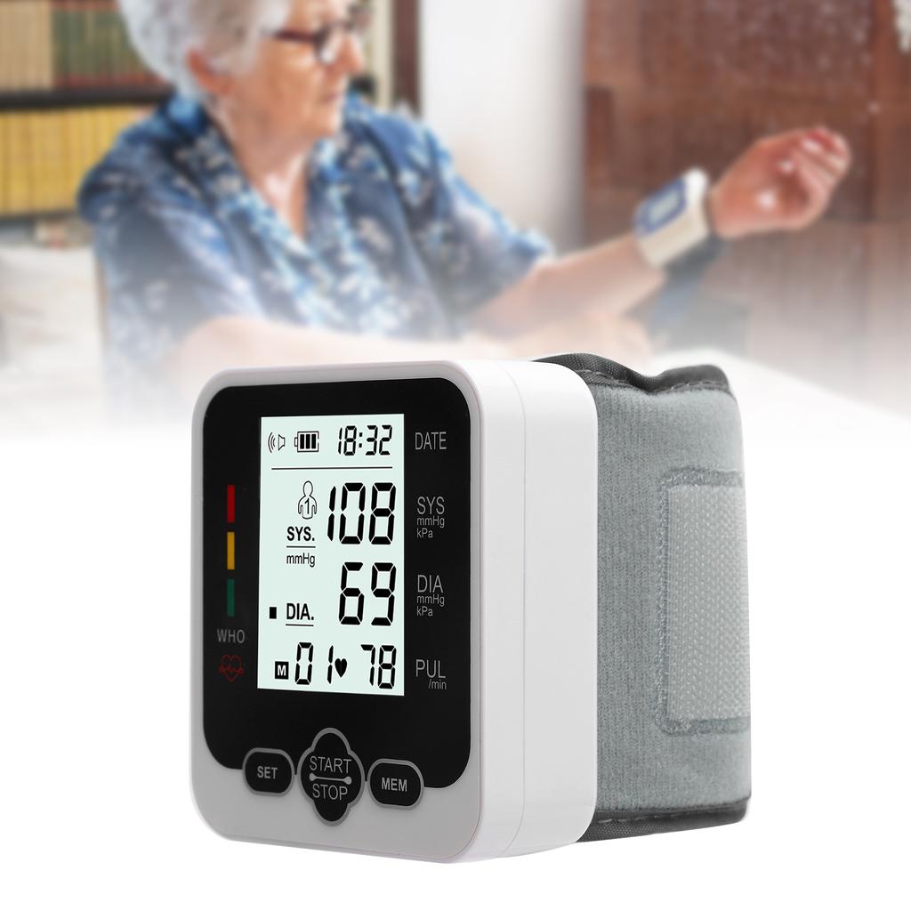 Automatic Voice Broadcast Wrist Blood Pressure Monitor LCD Screen Blood Pressure Detector