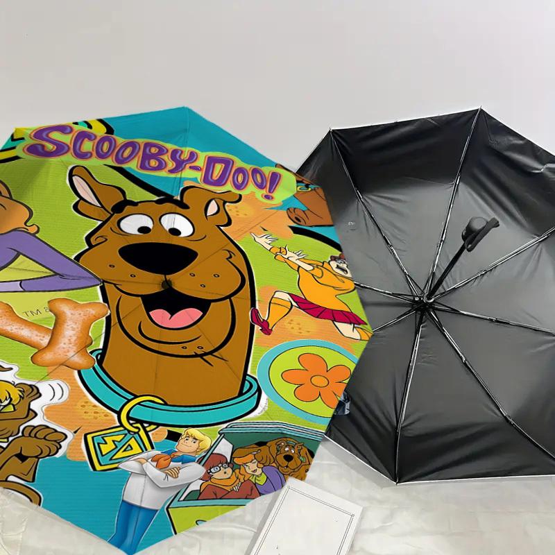 1 ks automatický deštník Warner Scooby-Doo Mystery s automatickým otevíráním/zavíráním, větruodolný, pevná stříška s 95 žebry, odolná žebra1312A