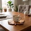 Rutschfeste Ahornblatt Holzuntersetzer Hitzebeständig Tassenunterlage Kaffeetassenuntersetzer Partygeschenke