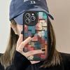3D Colorful Block Phone Case Hard Leather For iPhone 16 15 14 13 12 Mini 11 14 Pro Max Xs X Xr 7 8 Plus Fundas
