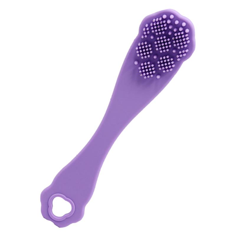 Finger Cover Long Handle Design Silicone Cleansing Face Brush Washing Facial Pore Cleaner Exfoliator Face Detail Washing Brush