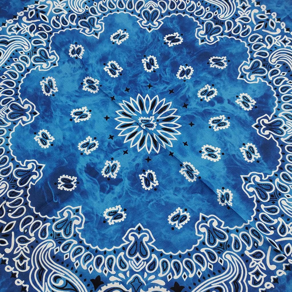kakatrend bandana paisley 100% cotton tie-dye light blue adult bandana handkerchief unisex durag large size men's sky blue 55cm x 55cm