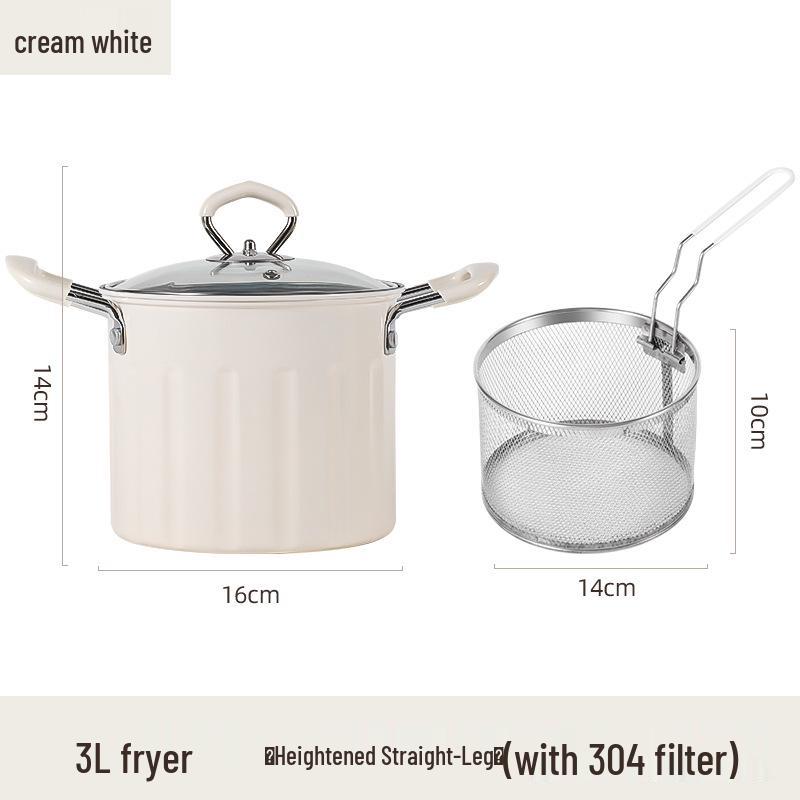 

Multi-Functional Fryer with Filter Net: Small Oil Pot for Tempura, Skewers, and Noodles