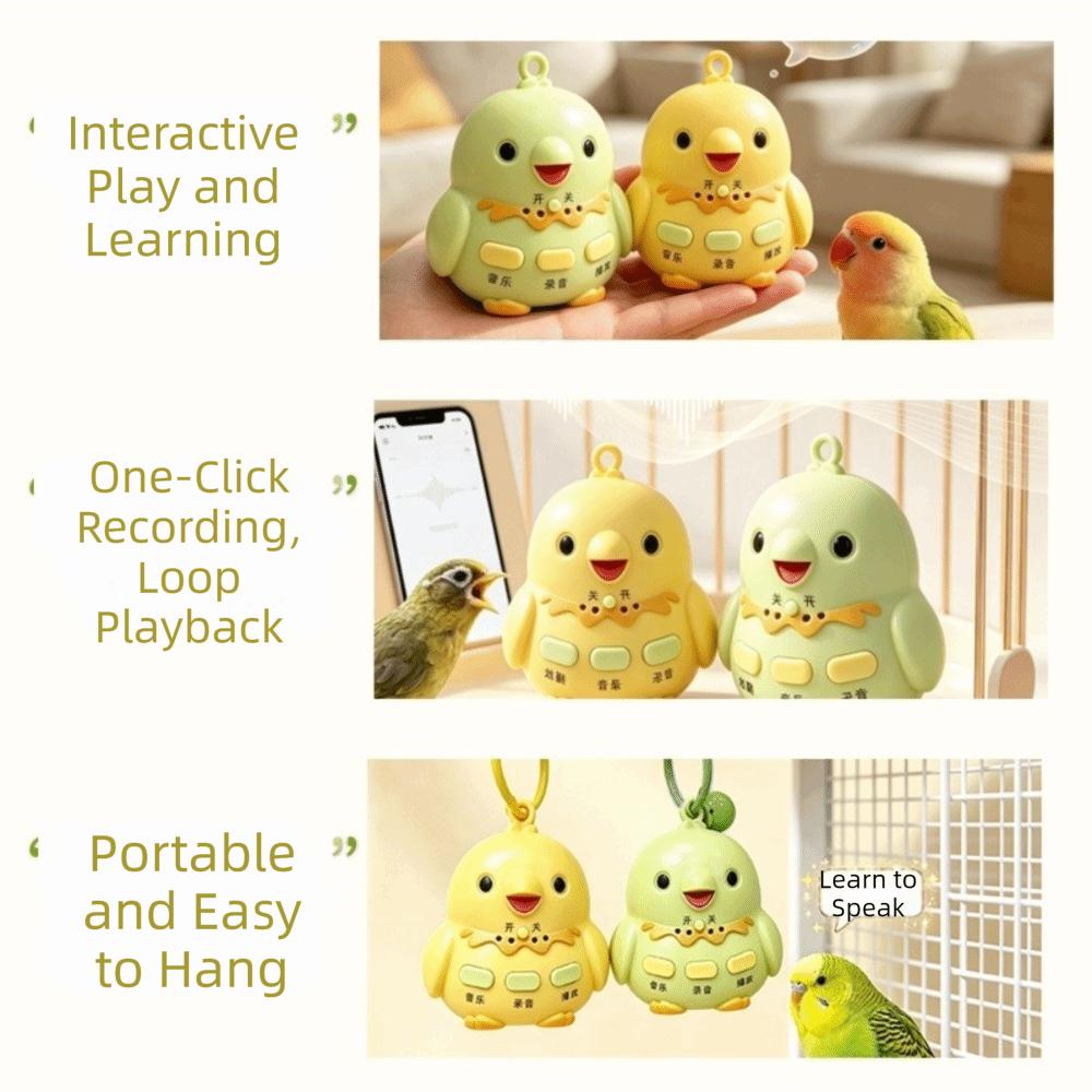 Recording Parrot Teach Talking Bird Shape Voice Recorder Keychain Funny Bird Training Toy Gifts