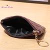 Women Wallet Portable Mini Faux Leather Smooth Zipper Key Ring Cards Holder Solid Color Slim Wallet Coins Purse Adult Sex Wear