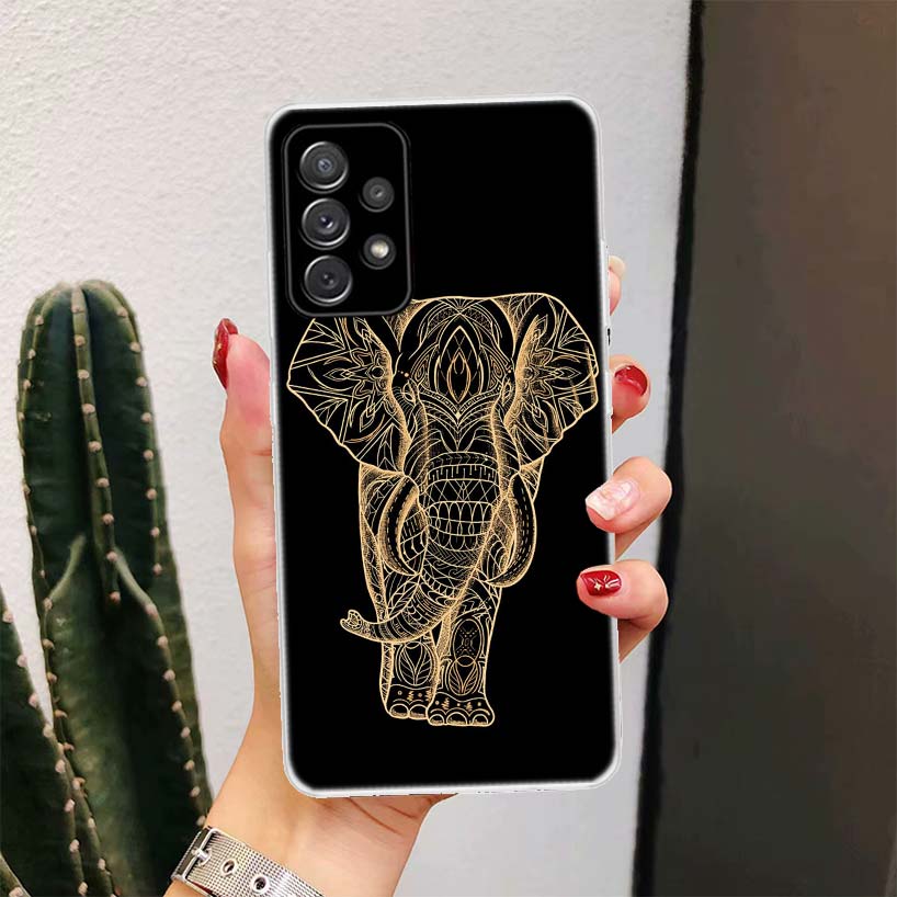 Elephant Mandala Aztec For Samsung Galaxy A16 A15 A14 A13 A56 A55 A54 A53 Phone Case A36 A35 A34 A33 A26 A25 A24 A23 A05S A04S A