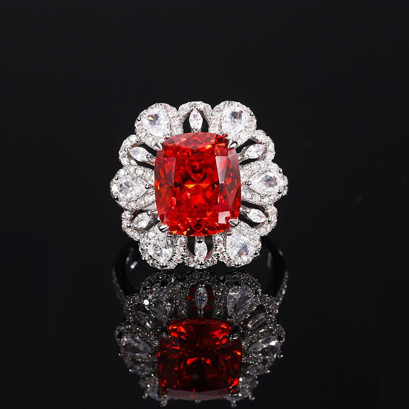 New Women's Design Flower Colored Zircon Micro Inlaid Pendant Set Simple Party Festival Gift
