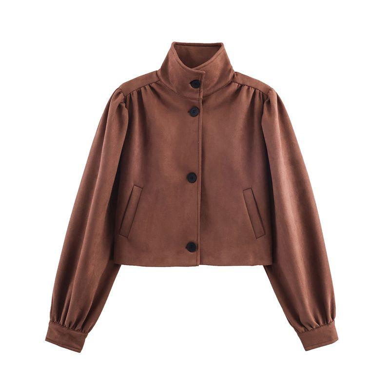 

Zbzr Осень Новая Женская одежда Западный Стиль Универсальная Мода Кожа Бархат Плиссировка Куртка-бомбер Верхняя одежда- Figure Color L