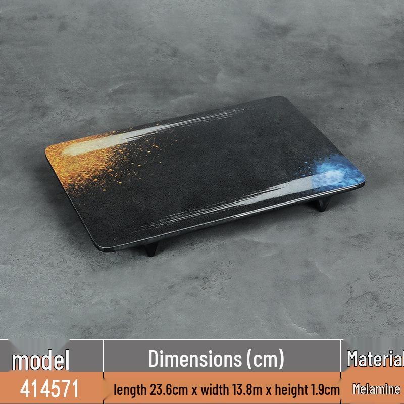 Japanese Rectangular Melamine Plate for Barbecue and Sushi