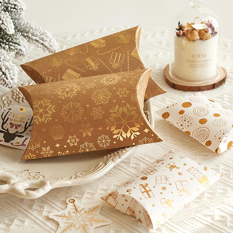 2PC/3PC/4PC Christmas Gift Box Set New Year Bronzing Pillow Box Graduation Ceremony Paper Christmas