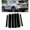 Glossy Black Carbon Pillar Posts Fit For Toyota Highlander Kluger 2020 2021 2022 Door Trim Moulding Window Sticker Cover Decor