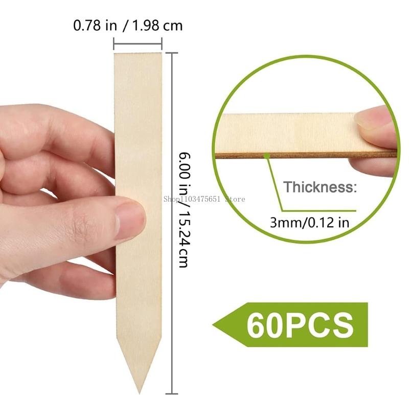 Multipurpose Wooden Plant Labels Pointed Wooden Garden Marker Waterproof Plant