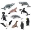 Detailed Pvc Antarctic Ocean Animal Model Set With Penguin Whale Seal And Albatross
