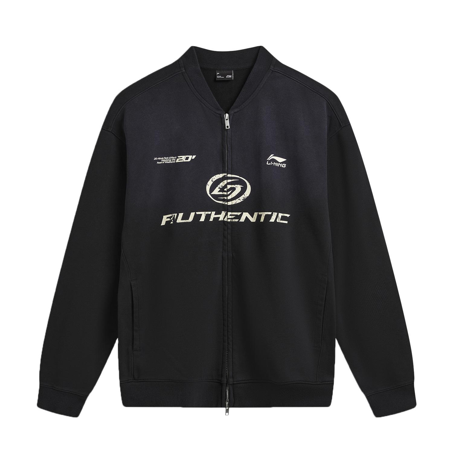 Куртка-бомбер Li Ning свободного кроя с воротником-стойкой для пар, унисекс, AWDW351-1 XXXL