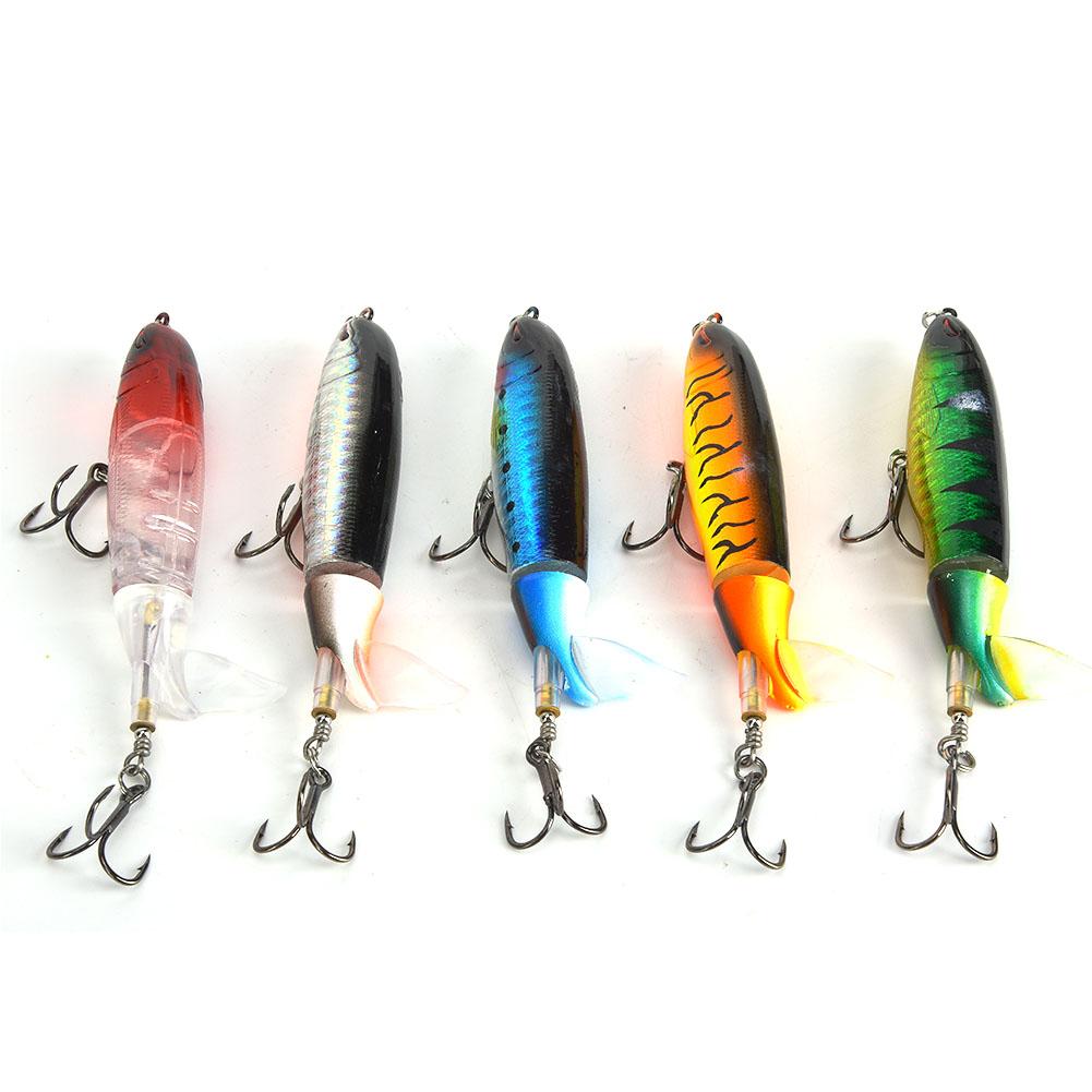 5 pcs Colorful Plastic Artificial Fishing Lure Bait Sea Fishing Tackle Hard Lures with Hooks5 pcs