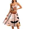 Women's Casual Halloween Print Round Neck Sleeveless Dress for Holiday Party